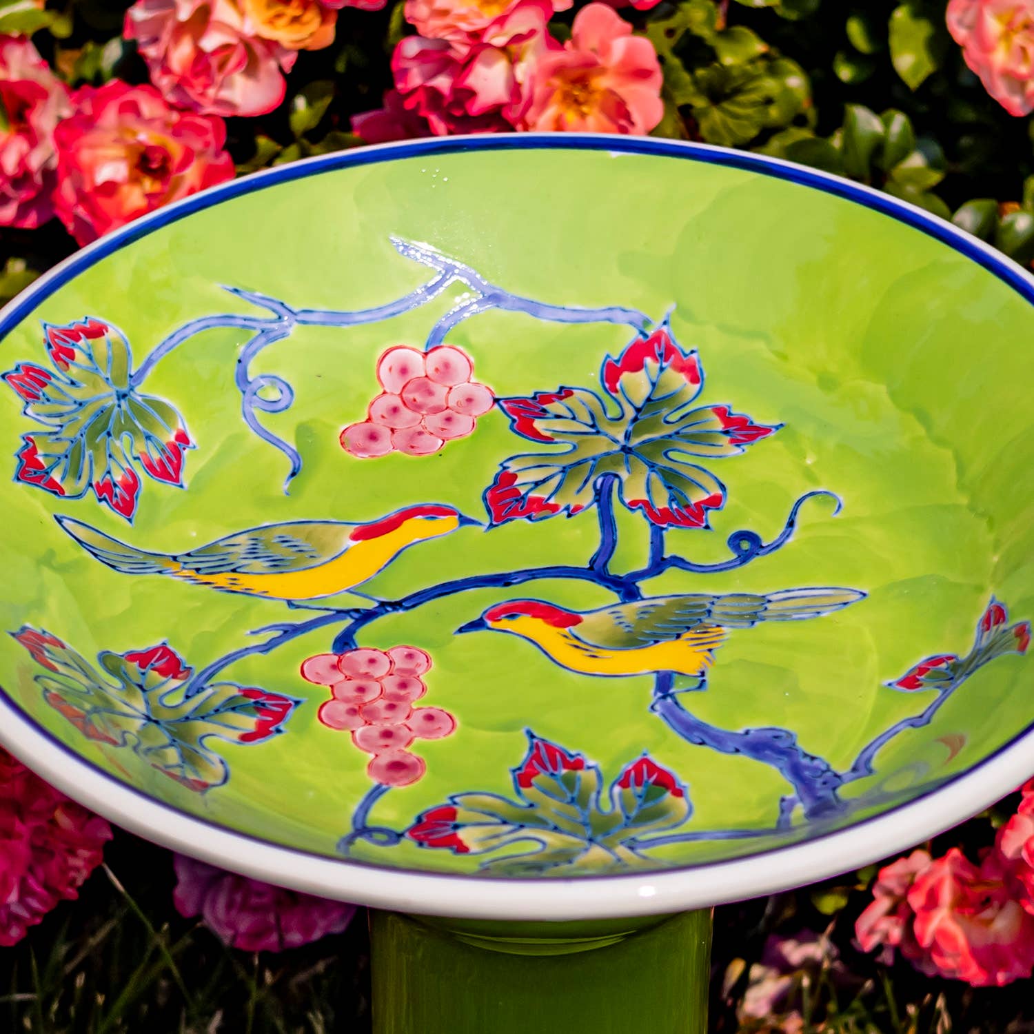 Zaer Ltd. International - Wholesale Bird Bath - 15 Inch Tall Porcelain Birdbaths- 6 Options1