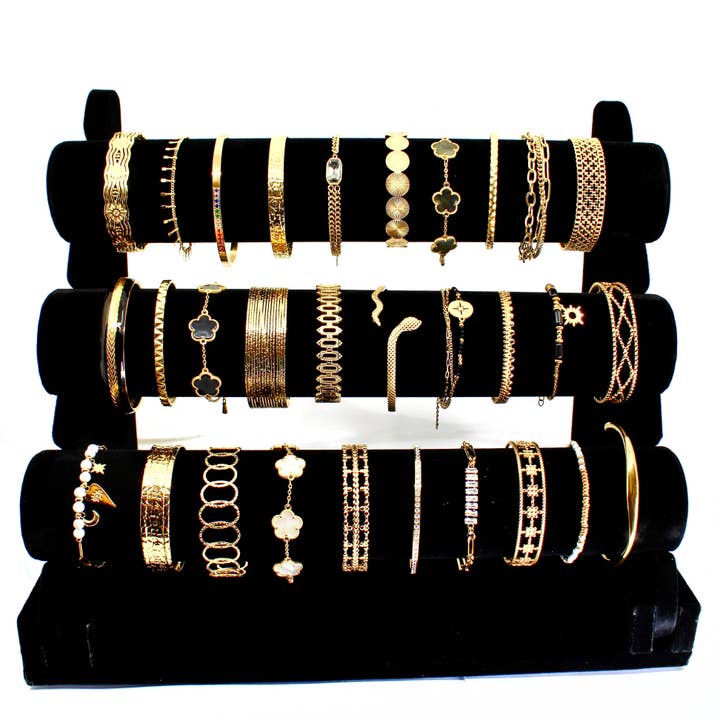 Bijoux 7bis - Wholesale Jewelry Set - Best seller kit 30 gold stainless steel bracelets1