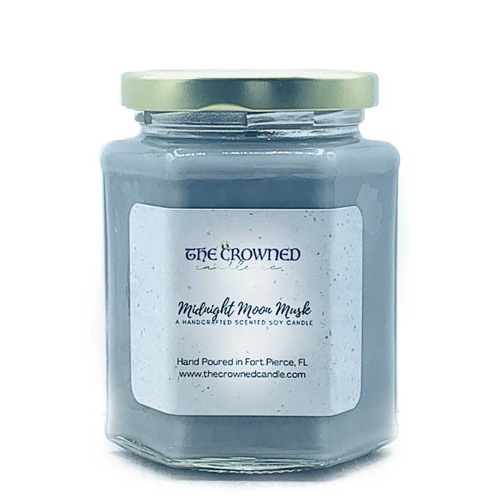 Midnight Moon Musk Soy Candle for wholesale by The Crowned Candle Company