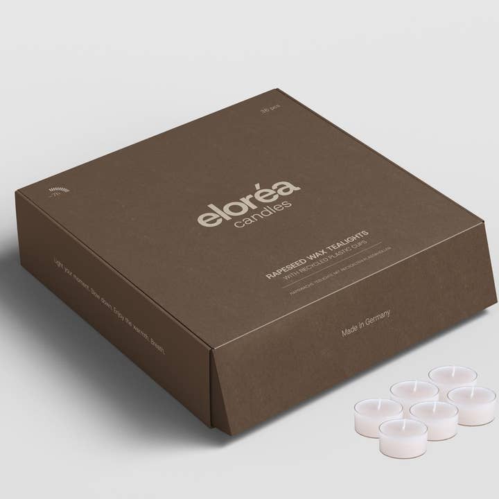 Raapwas theelichten met gerecyclede plastic houders - 7u 36st voor wholesale door Eloréa