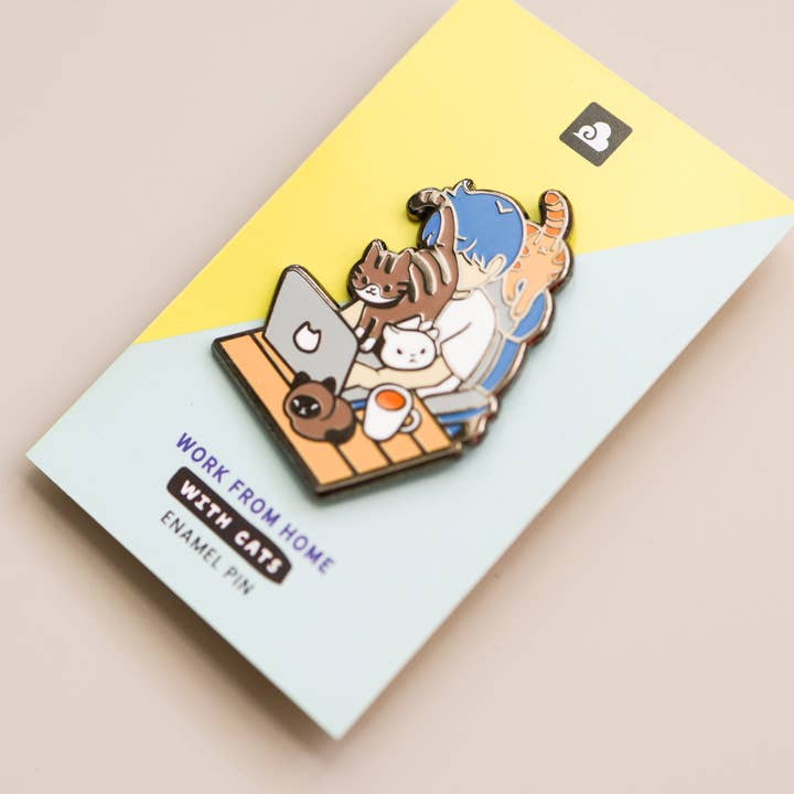 Thousand Skies - Venta al por mayor Botón/prendedor - Alfiler esmaltado para trabajar desde casa con gatos3