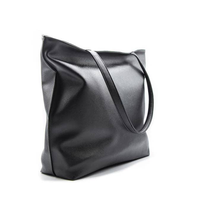 Black Vegan Leather Tote for wholesale on Faire2