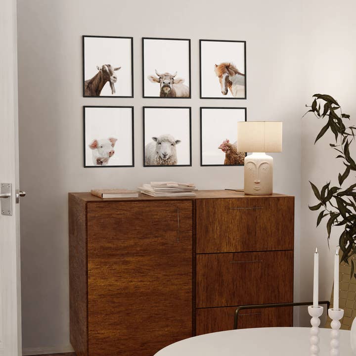 Haus and Hues - Vente Set d'éléments de galerie photo - Ensemble de portraits d'animaux de ferme3