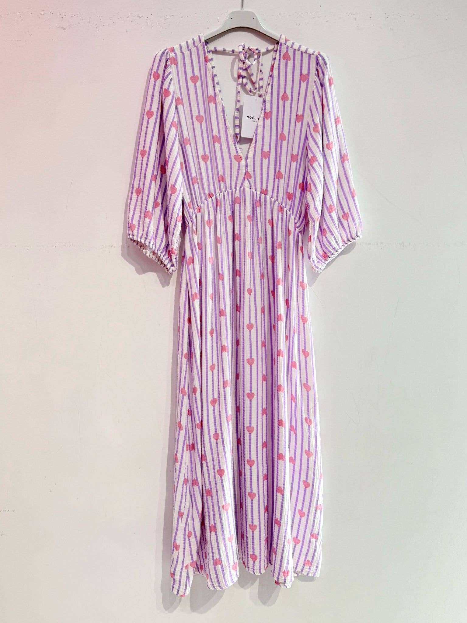 NOELINE – wholesale Dress – Women's – Printed cotton gauze dress 2394-HEART10