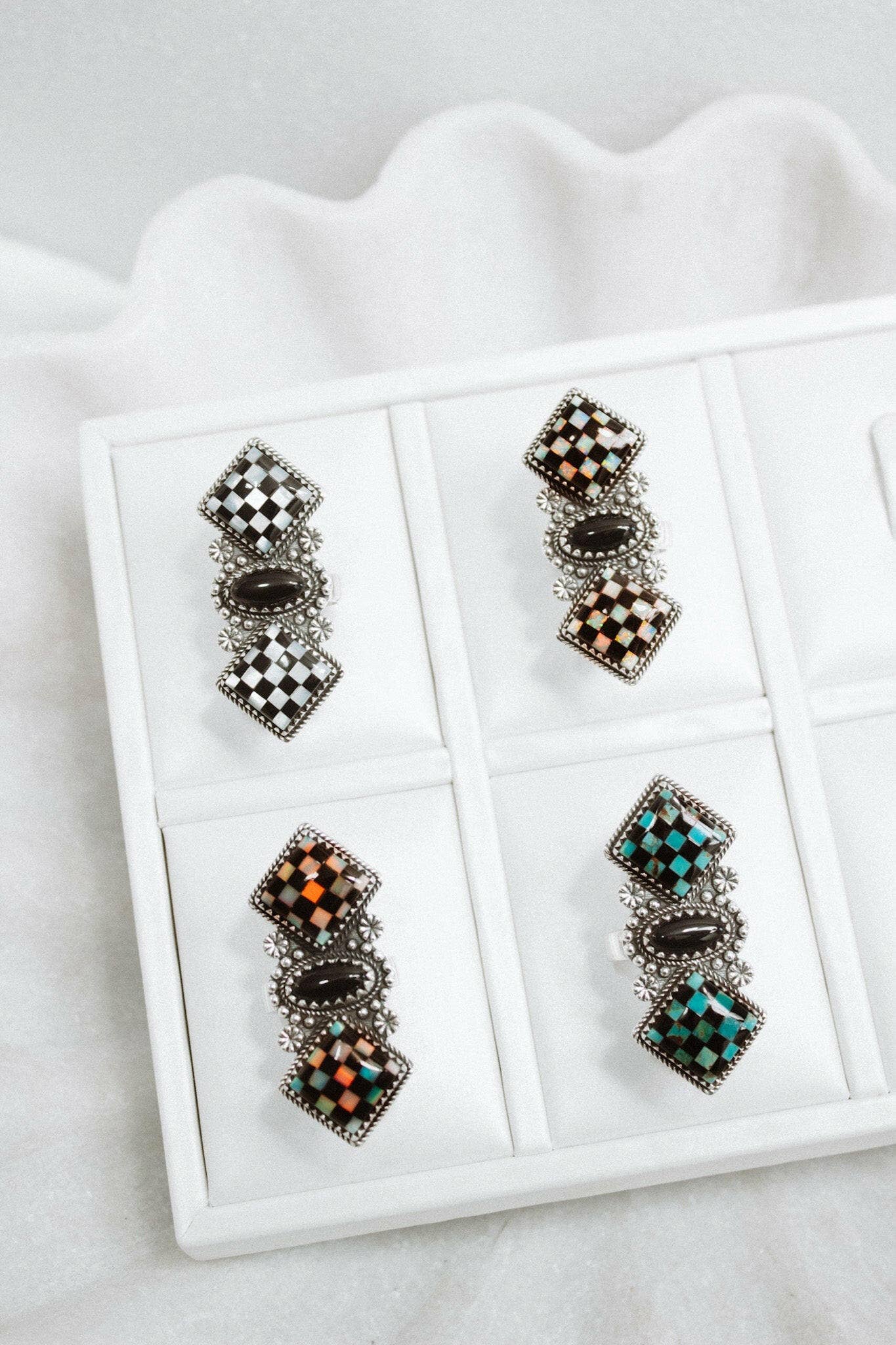 Krush Kandy - Venta al por mayor Anillos grandes/de cóctel - Anillo de Lienzo Jaque Mate5