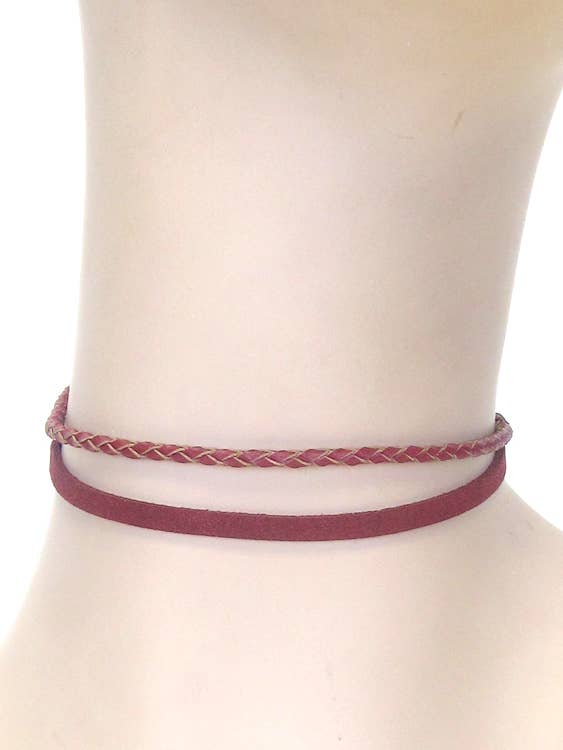 ( #MIX14 ) DOUBLE LAYER LEATHERETTE CHOKER NECKLACE for wholesale by Jewelry Max