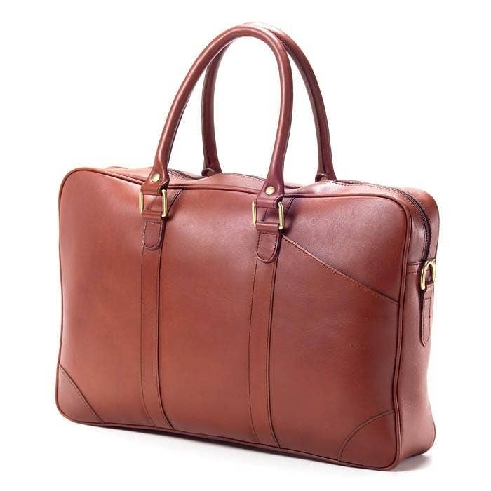 Slim Leather Top Handle Briefcase för wholesale av Clava Leathergoods and Accessories