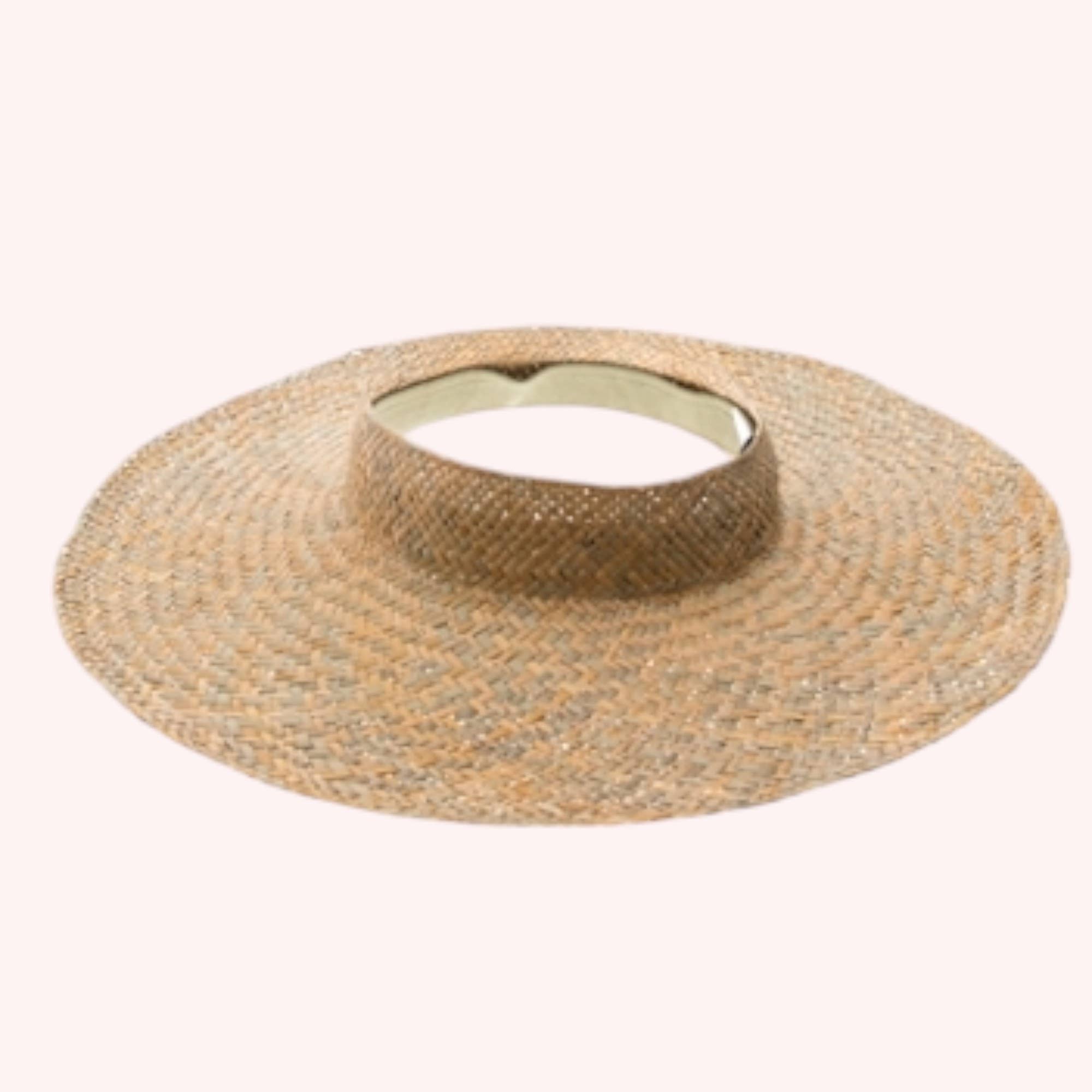Woven Natural Straw Crownless Hat – Handmade & Sun-Safe for wholesale on Faire5