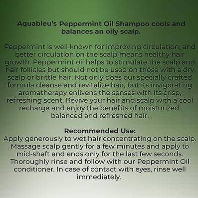 Aquableu - Vente Shampoings - Huile de menthe poivrée shampooing 8oz