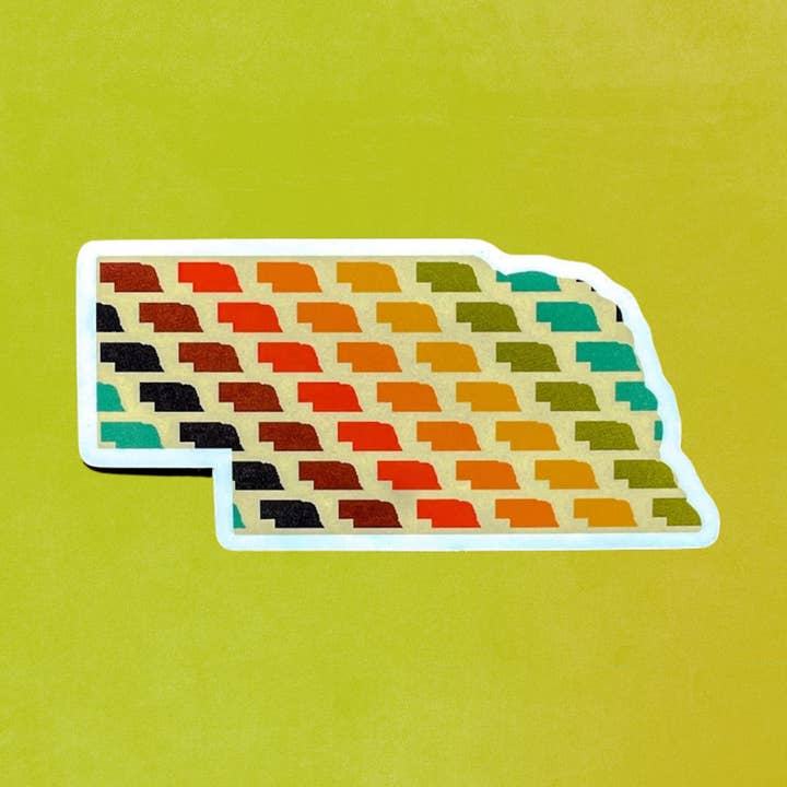 Regenbogen-Nebraska-Aufkleber für den Großhandel von Mistie Eyed Designs