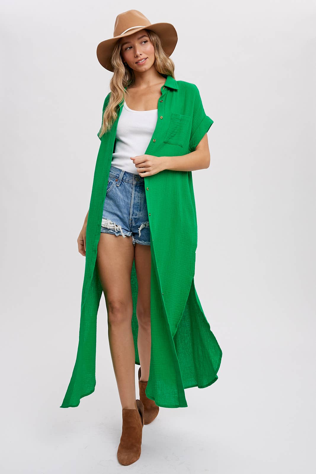 Bluivy - Wholesale Dress - Women's - BUTTON UP MAXI SHIRT DRESS WITH POCKET30