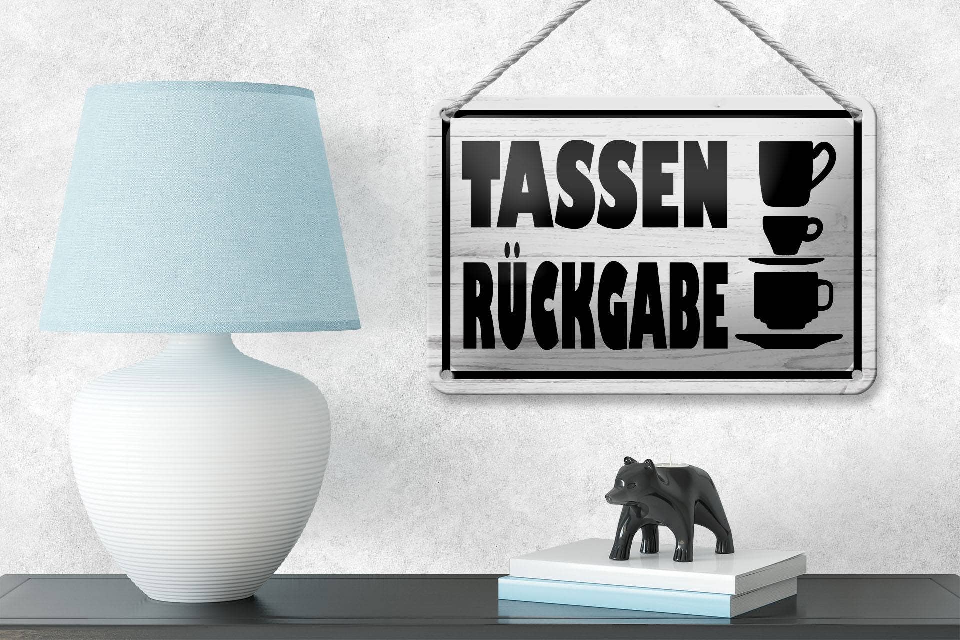 Femer – wholesale Sign – Tin sign note 18x12cm Mugs return2