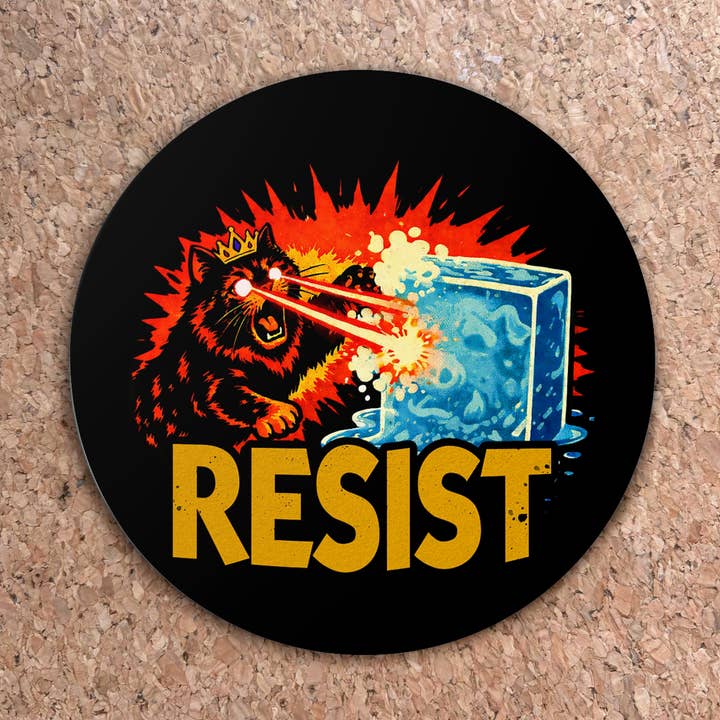 RESIST: Princess Donut Anti Fascist Protest Sticker for wholesale by Queen Anne Chonk & Co