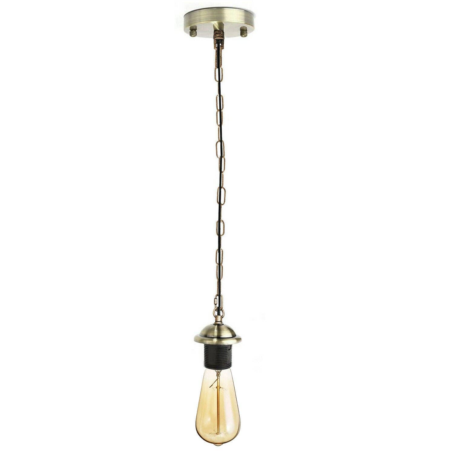Ledsone - Wholesale Chandelier/Hanging Light - Green Brass Metal Ceiling E27 Lamp Holder Pendant Light With Chain~17771