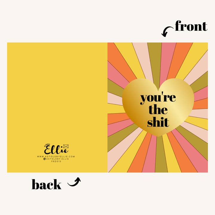 As Told By Ellie - Wholesale Love Card - You're the Shit Card