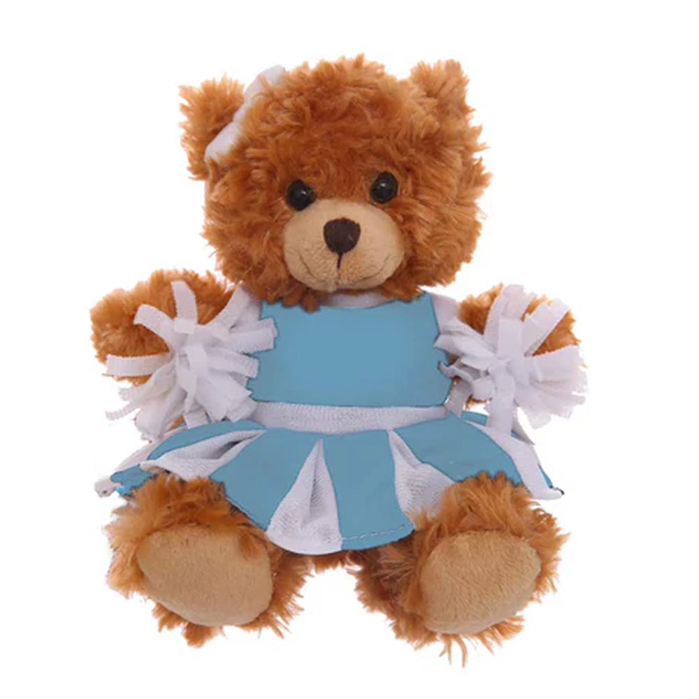 Plushland - Wholesale Stuffed/Plush Toy - Kids & Baby - 6″ Brown Sitting Bear in Cheerleader Outfit | Soft Bear 8