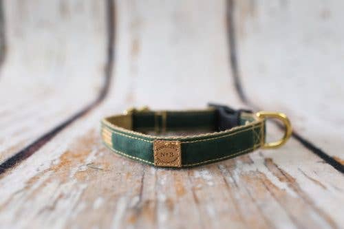 Finnegan’s Standard Goods - Wholesale Pet Collar - Dog - 3/4" HUNTER WAXED COTTON COLLAR0