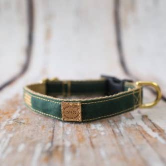 Finnegan’s Standard Goods - Wholesale Pet Collar - Dog - 3/4" HUNTER WAXED COTTON COLLAR0