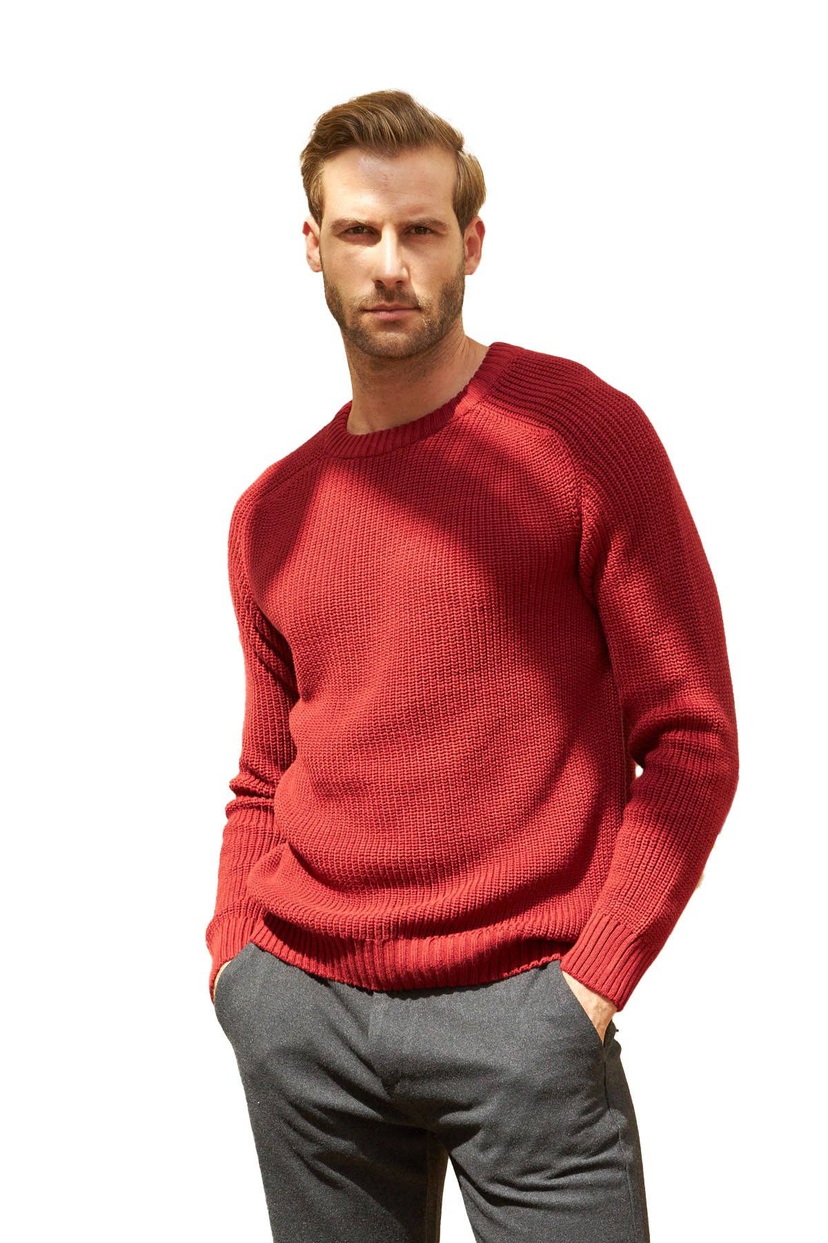 Wear Sierra - Wholesale Knit Sweater - Men's - Men's Long Sleeve Crewneck Mid-Weight Pullover Sweater35
