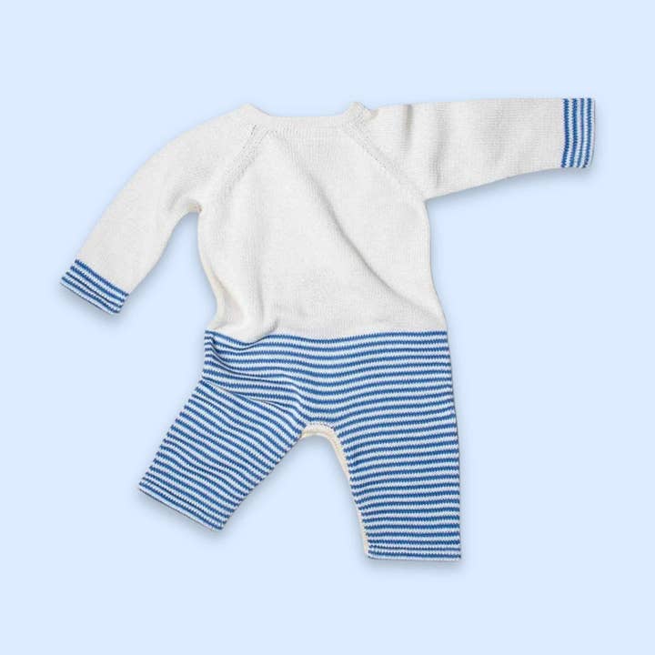 Estella - Wholesale Jumpsuit - Baby - Knit Baby Romper, Organic Newborn Clothing - Whale1
