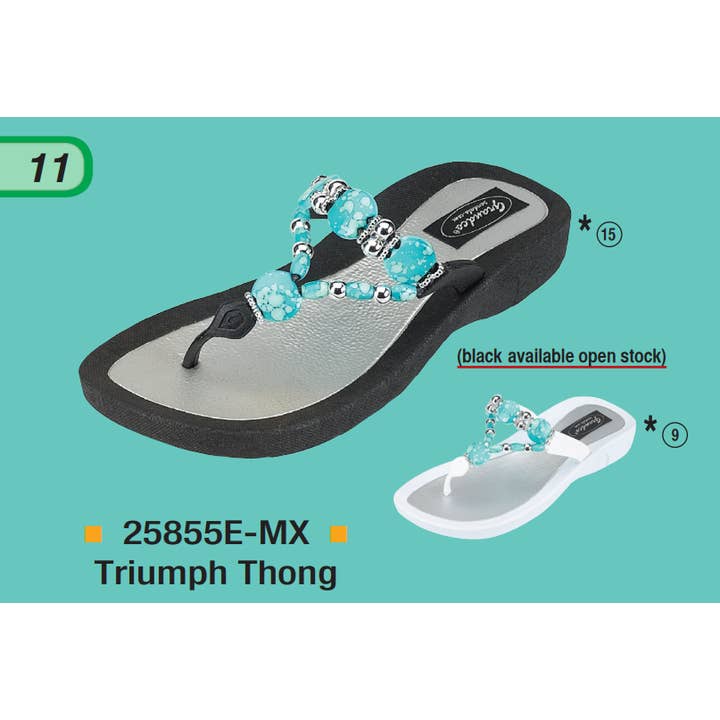 Triumph Turq. Tanga, 6-11, Mix para venta al por mayor de Grandco Sandals
