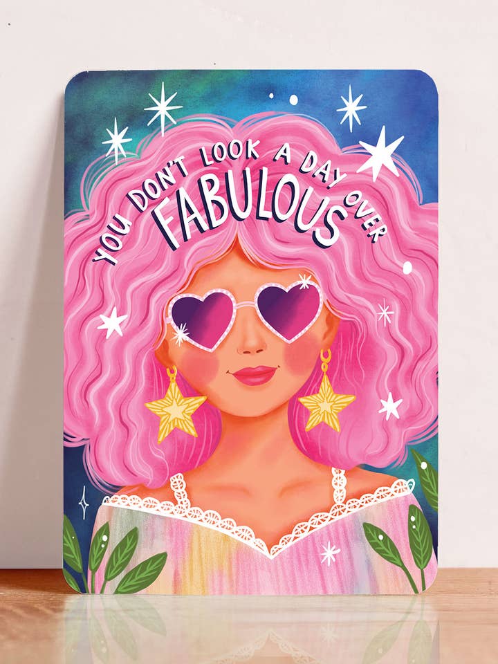 Kaart verjaardag vrouw fabulous grappig zomaar ansichtkaart voor wholesale door Aniet Illustration