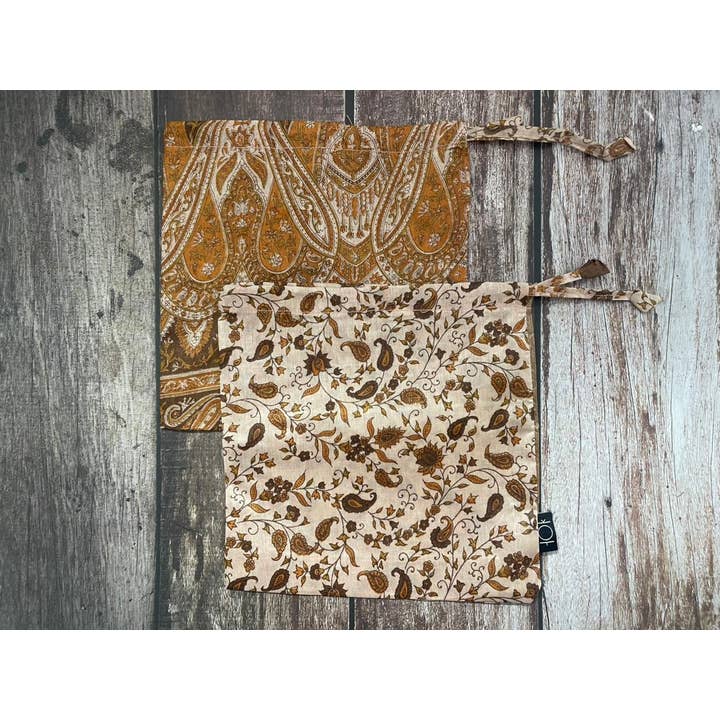 House of Kraft Jewelry & Accessories - Wholesale Gift Bag Set/Pack - Gift Pouches | Upcycled Silk Pouch | Pack Silk Gift Pouch