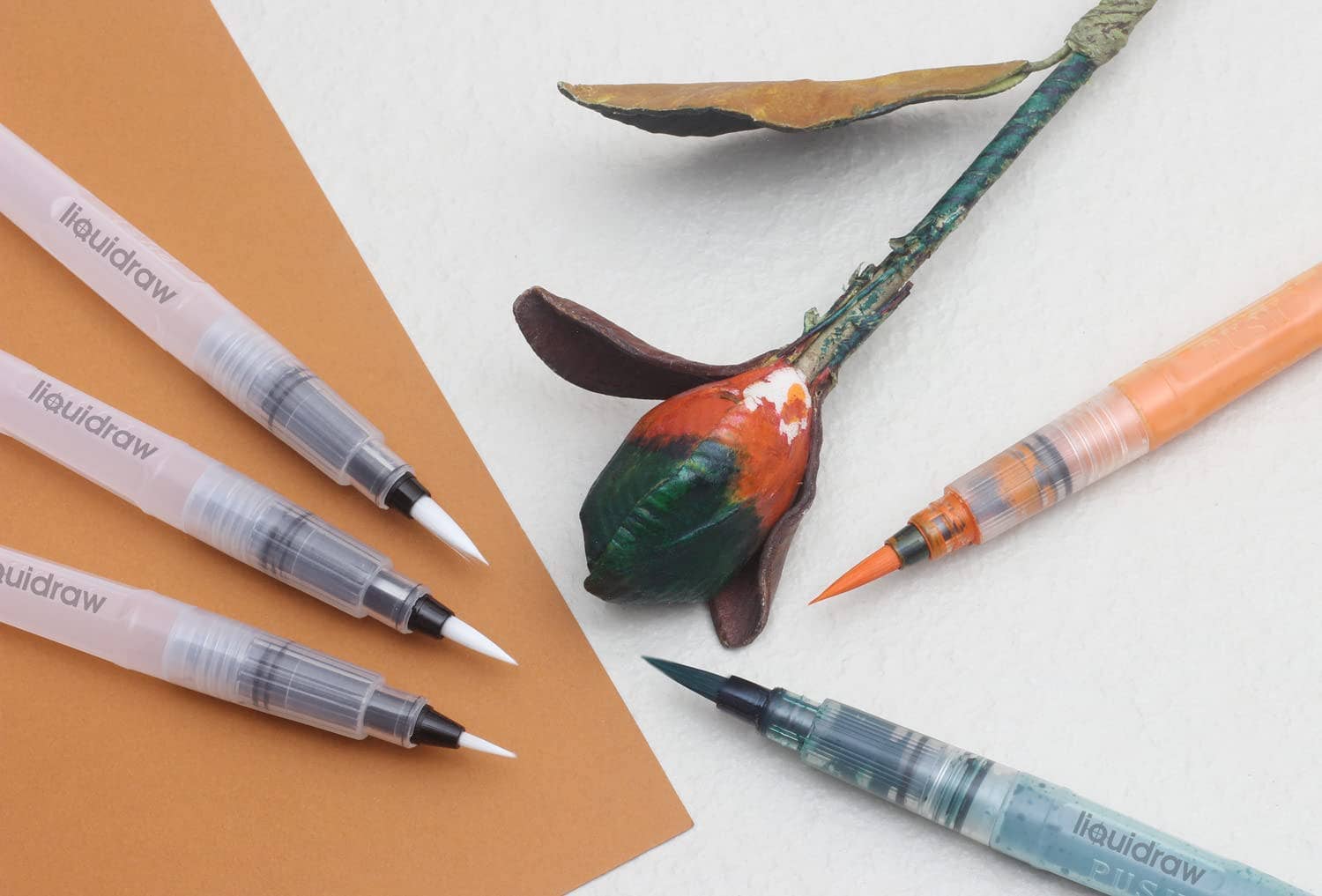 Liquidraw - Wholesale Pen - Liquidraw Watercolour Brush Pens Set of 3 Refillable Long Tank Ink and Water Brush Pens For Paints, Artists, Painting, Calligraphy & Lettering2