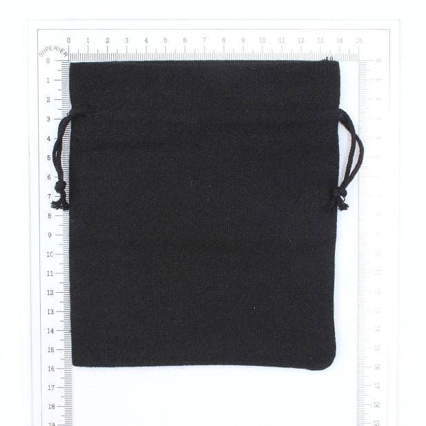 Inca UK – Saco de presente por atacado – 16x14cm. Saco de cordão Mix de Algodão Preto3