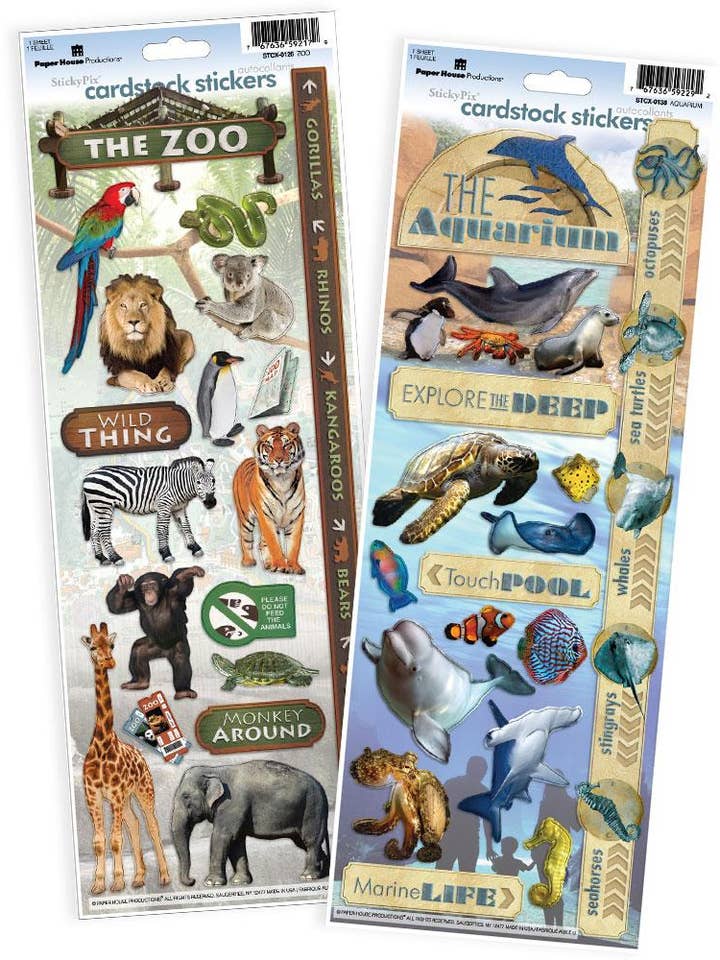 Zoo Cardstock Sticker 2pk for wholesale by Paper House Productions