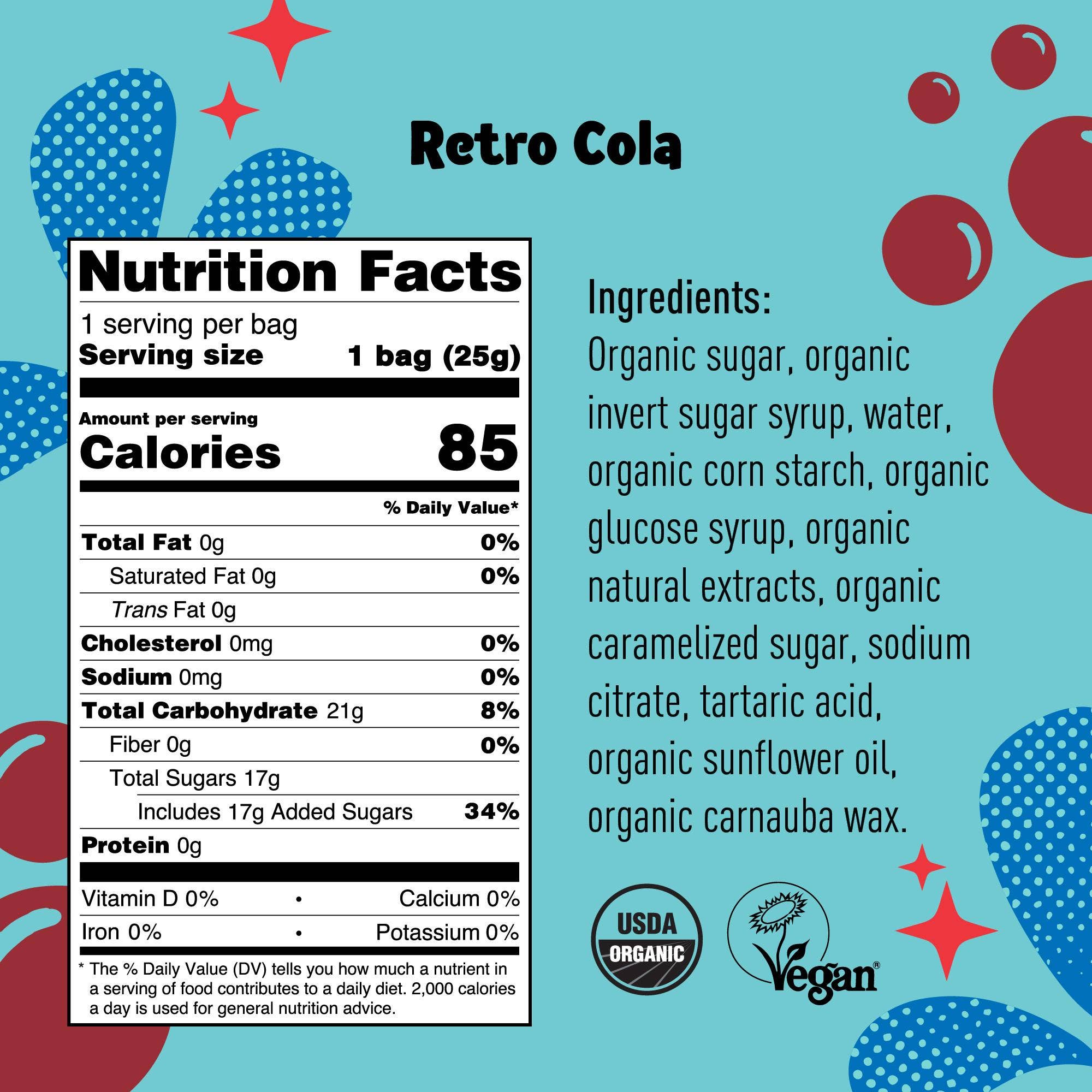 JOM - Wholesale Gummy - Snack Packs - Swedish Organic & Vegan Sour Cola Gummies5