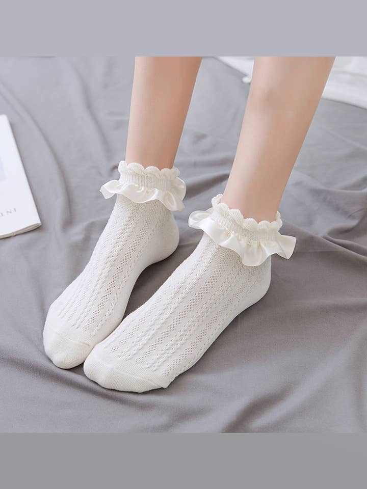 42POPS - Wholesale Socks - Women's - "._ RUFFLE LACE SOCKS easter day basket stuffer