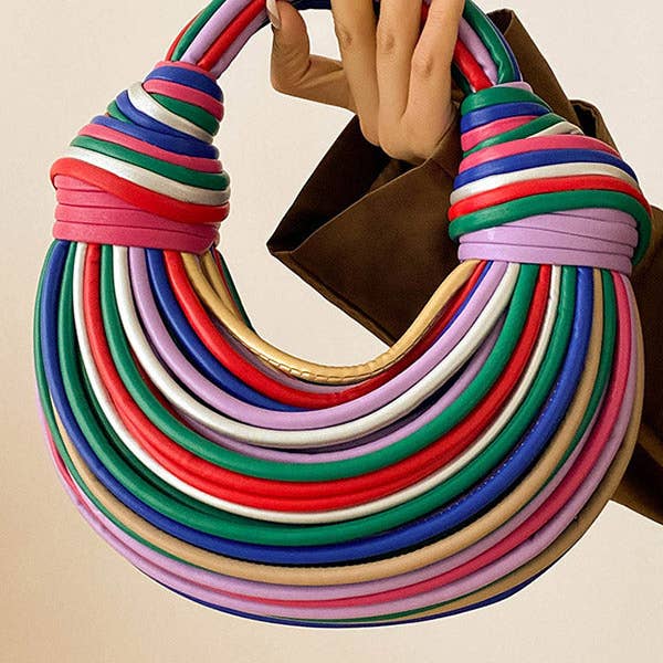 Contrast Color Geometric Zipper Handbags for wholesale by Plush Looks