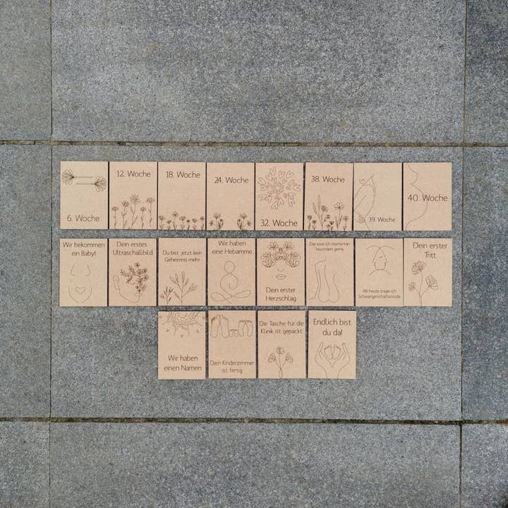 Tarjetas de hitos en madera «Embarazo» para venta al por mayor de Deko à la Ka