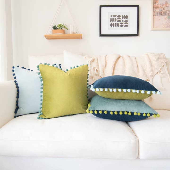 Monday Moose - Wholesale Throw Pillow Cover - Colibri Pillow Covers (4-Pack) - Green/Blue2