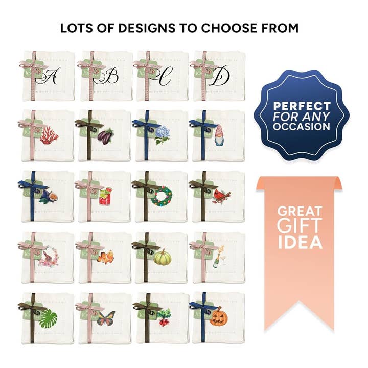 Jolitee - Wholesale Dinner & Cloth Napkin - Hemstitch Napkins - Monogram Script4