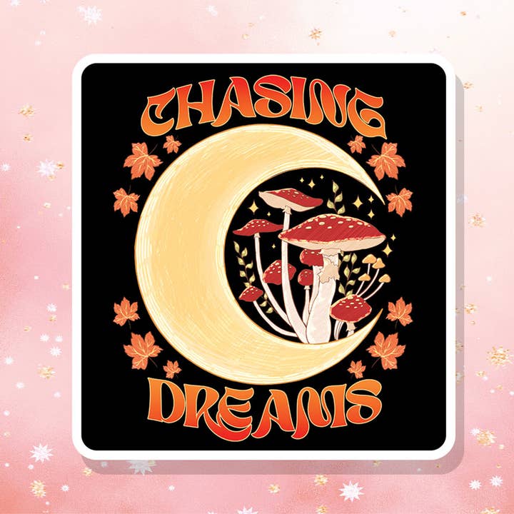 London Luxury Candles - Wholesale Sticker - Chasing Dreams Vinyl Stickers Mushrooms Moon