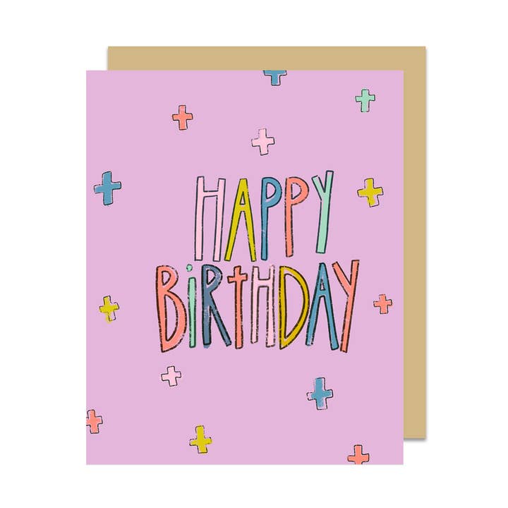 PINK Happy Birthday Greeting Card for wholesale by Kingfolk Co