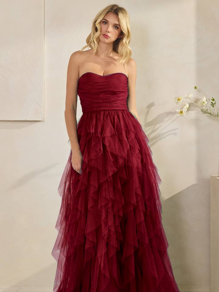 1612N - Vestido con Volantes y Hombros Descubiertos para venta al por mayor de ILY From