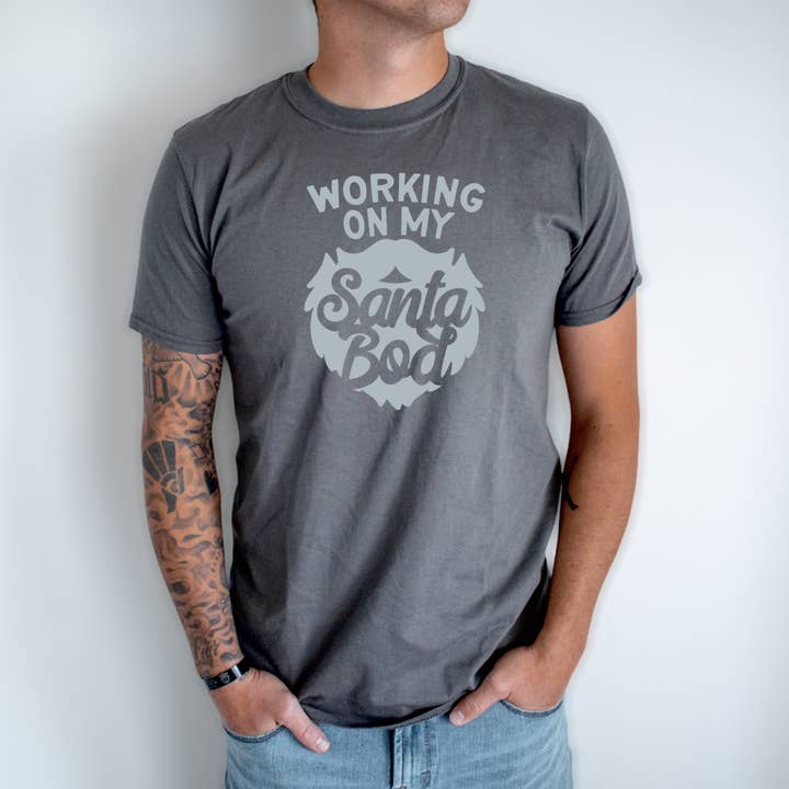 Santa Bod - Screen Print Transfer Graphic Tee for wholesale by The Hive Wholesale