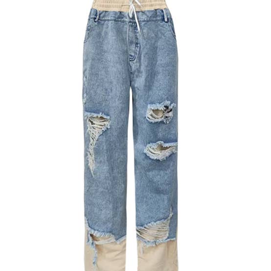 Street Lace-Up Straight-Leg Patchwork Ripped Jeans and other Purchase Wholesale patchwork jeans. Free Returns & Net 60 Terms on Faire trending on Faire.