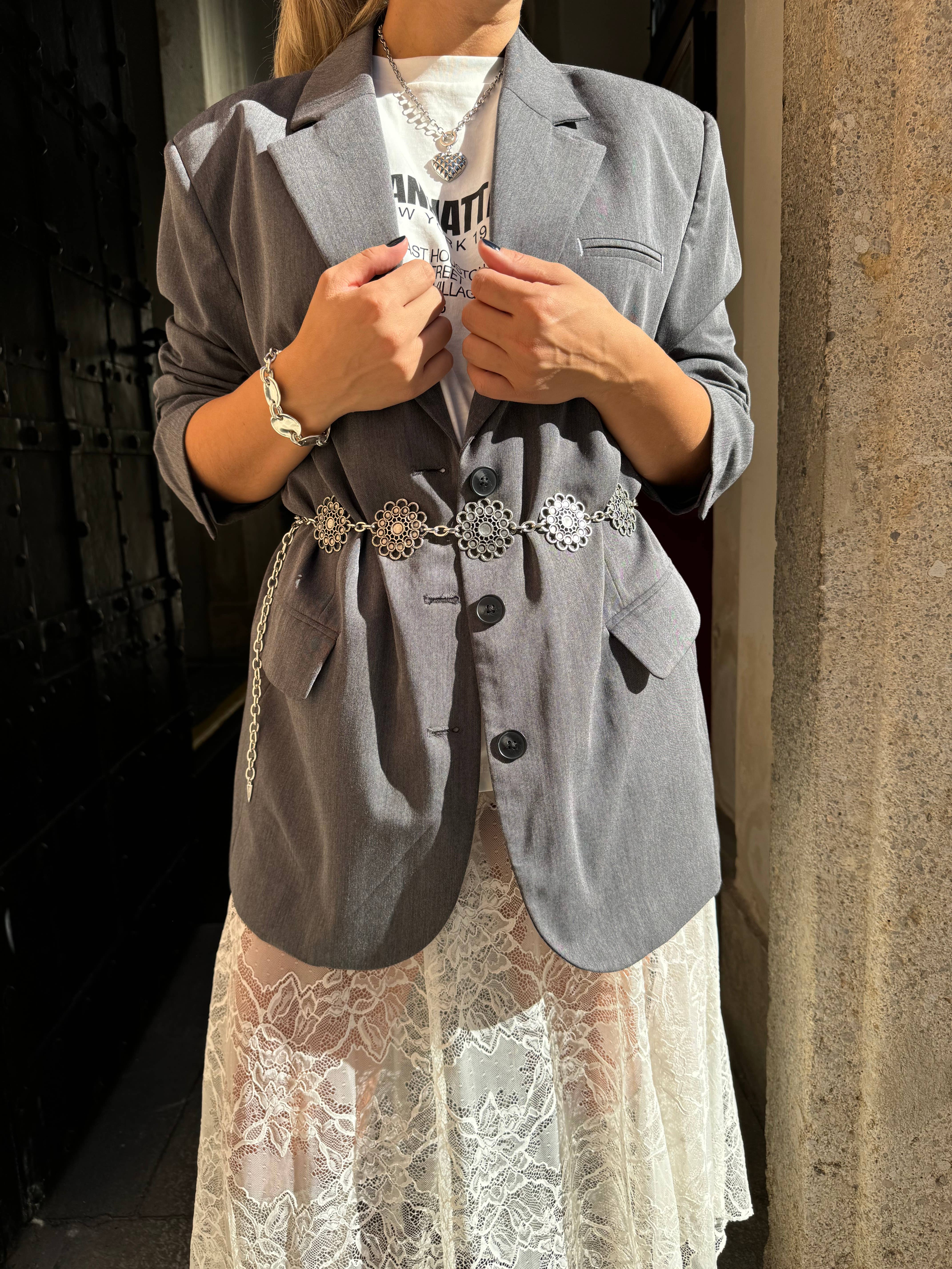 Christina Christi - Wholesale Belt - Women's - Boho Chain Belt, Silver Metal Belt, Silver Chain, Silver5