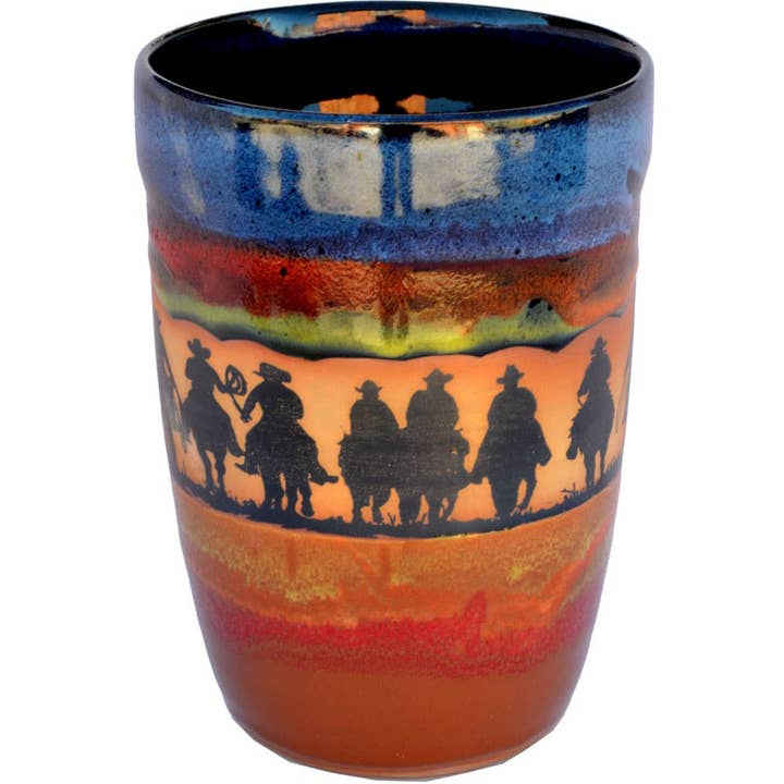 Cowboy Roundup Utensil Holder (made to order) for wholesale by Always Azul Pottery
