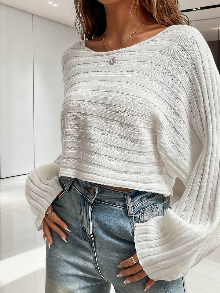 Lily Clothing - Wholesale Knit Sweater - Women's - Versatile solid color loose knitted sweater0