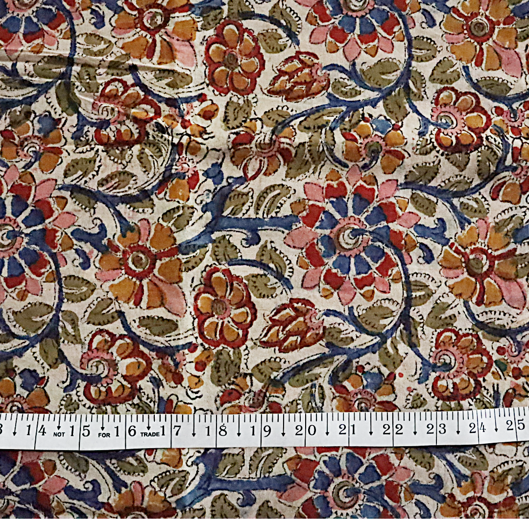 White Lotus Fashions - Wholesale Fabric - Hand Block printed cotton fabric; width-44"; Length-3 yards1