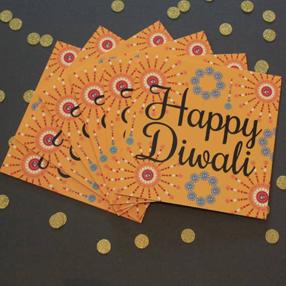 Eastern Print Studio – Großhandel Diwali-Karten – X6 DIWALI CARD | BLINKENDES FEUERWERK
