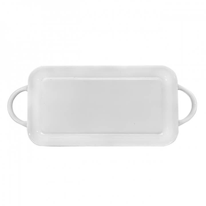 Plateau de projet en émail blanc pour la vente par Sew Cherished