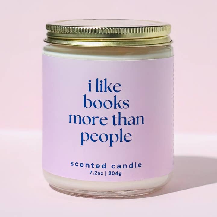 I Like Books More than People Candle | Fall Bookish Candle for wholesale by Free Ethos