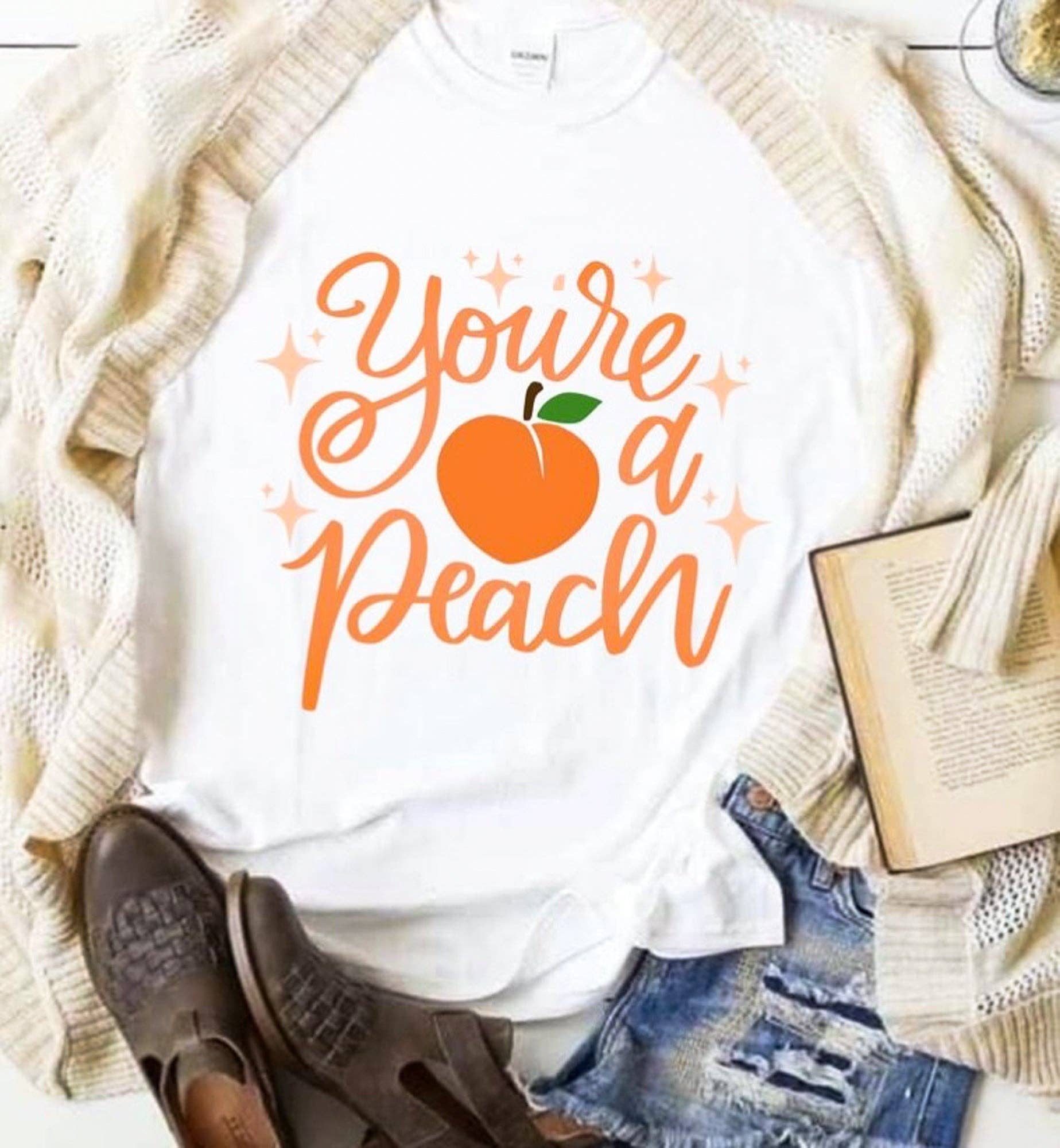 Peach Closet - Wholesale Screen Printed T-Shirt - Women's - You're A Peach Tee