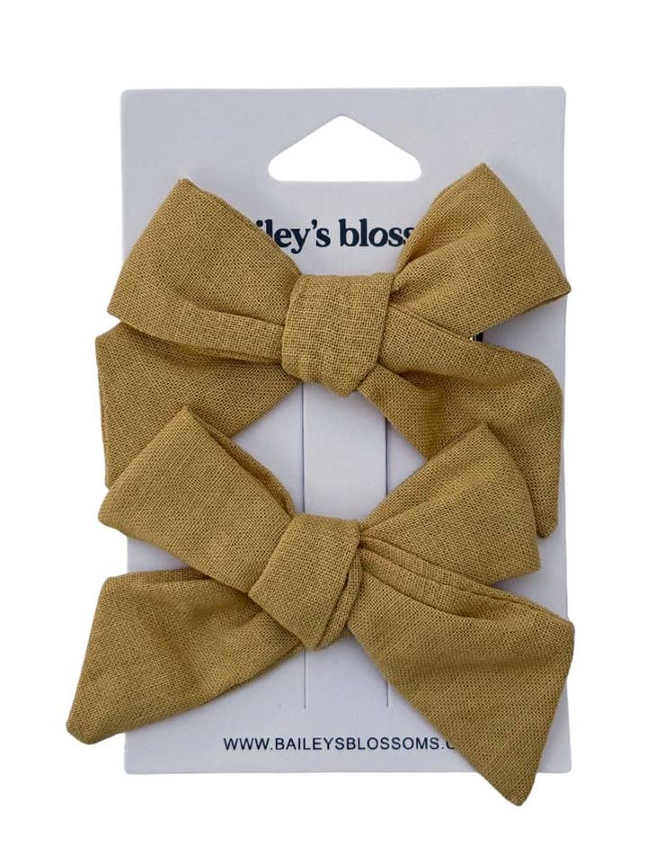 Linen Cotton Piggie Sets - Mustard for wholesale by Bailey's Blossoms